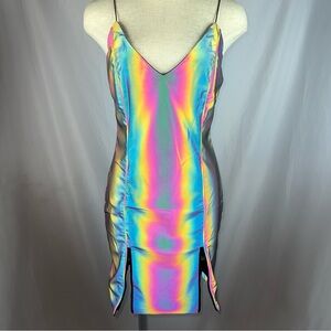 Photo reflective holographic dress